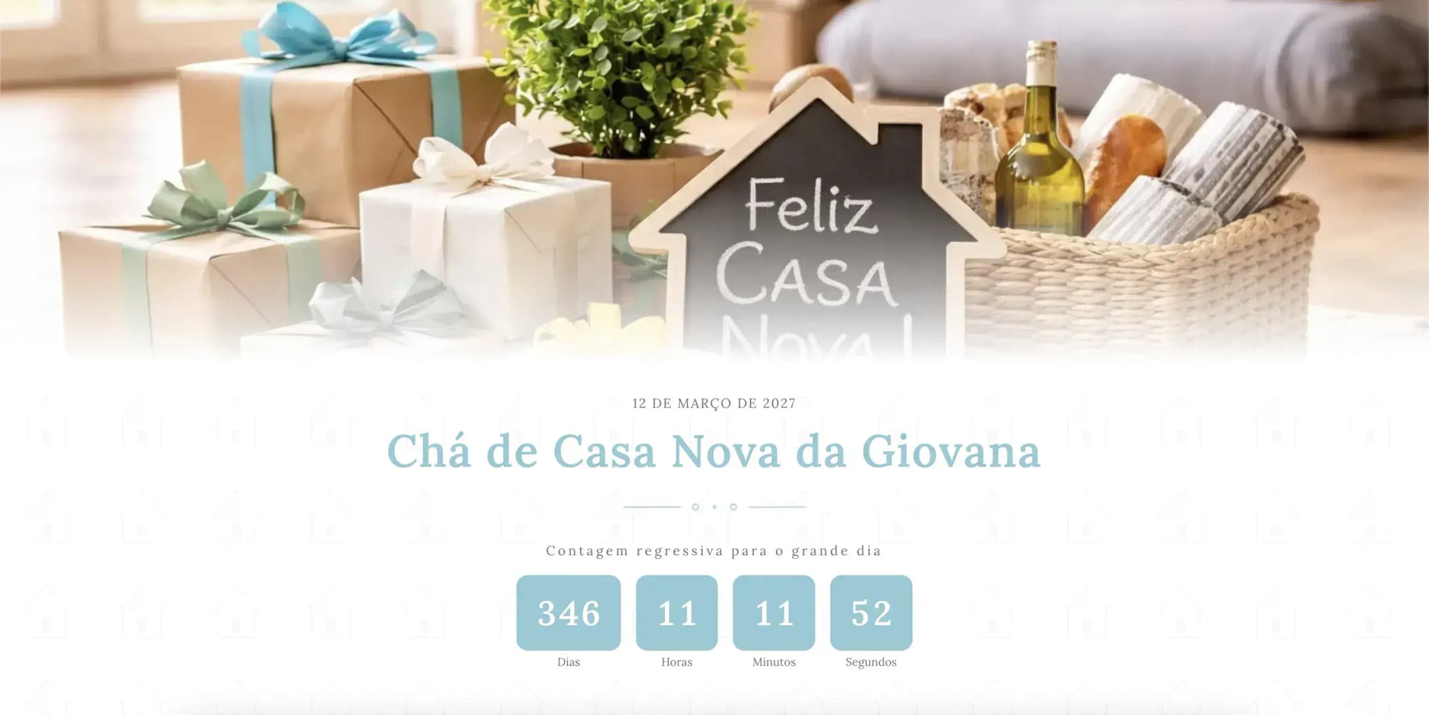 Exemplo de lista de chá de casa nova