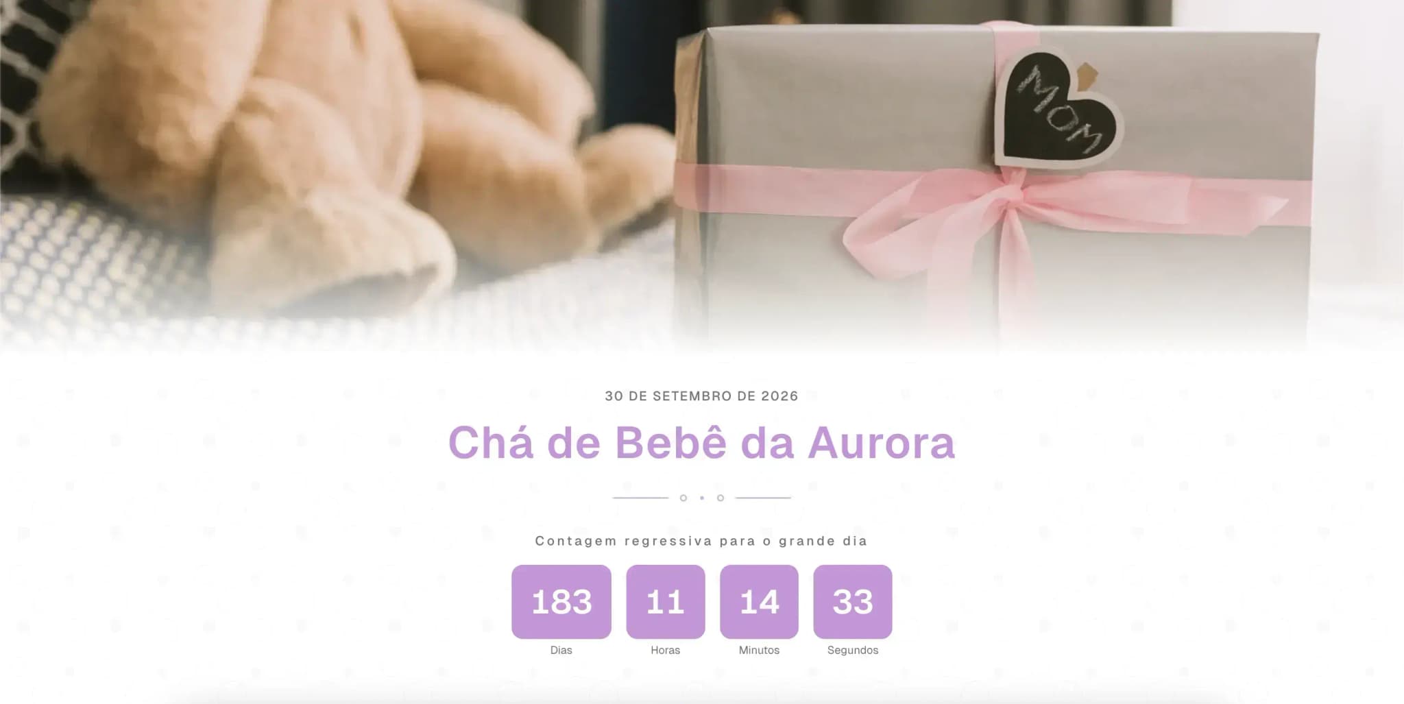 Exemplo de lista de chá de bebê