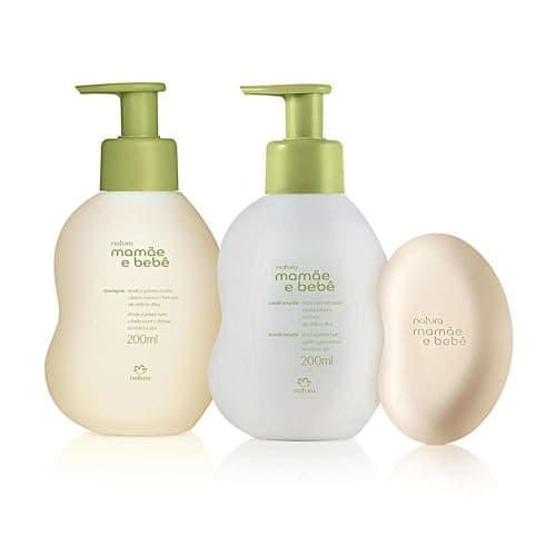 Conjunto Natura Mamãe e Bebê Tradicional - Ritual de Banho Cuidados Iniciais Shampoo + Condicionador + Sabonete