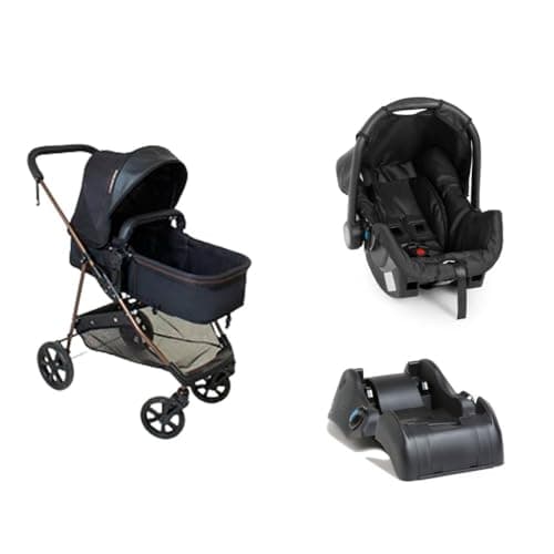 Carrinho de Bebe Infantil Berço Passeio Moises Reversível Bebê Conforto Base Auto Napoli Galzerano